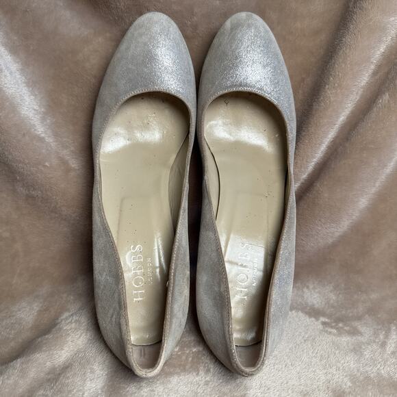 Hobbs London Made In Italy Juliet Siler Shimmer Suede Heels Women EU 40.5 US 9.5 - Picture 6 of 8